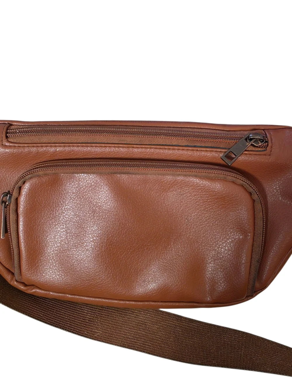 Kibou Premium Vegan Leather Diaper Bag Fanny Pack Brown Waterproof Baby READ